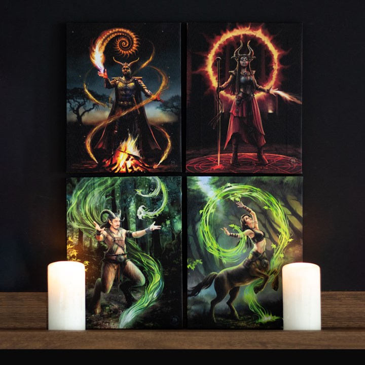 19x25cm Fire Element Sorceress Canvas Plaque by Anne Stokes 5 S03721473 15 2