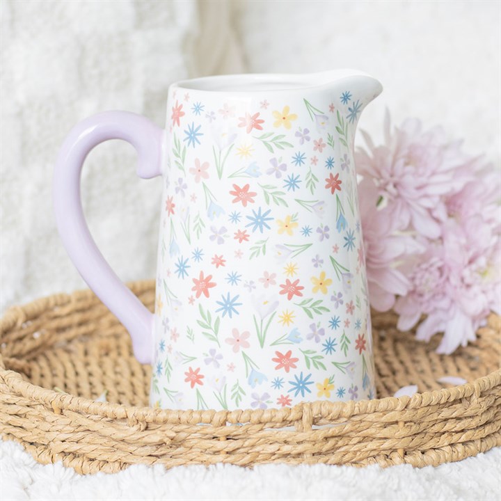Spring Floral Print Ceramic Flower Jug 1 Spring Floral Print Ceramic Flower Jug