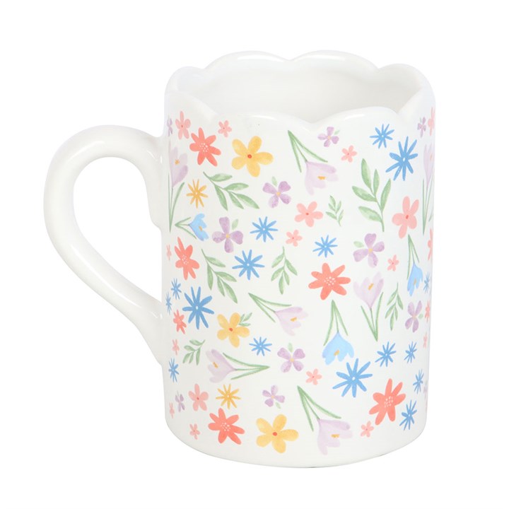 Spring Floral Print Scalloped Mug 2 BU 426251
