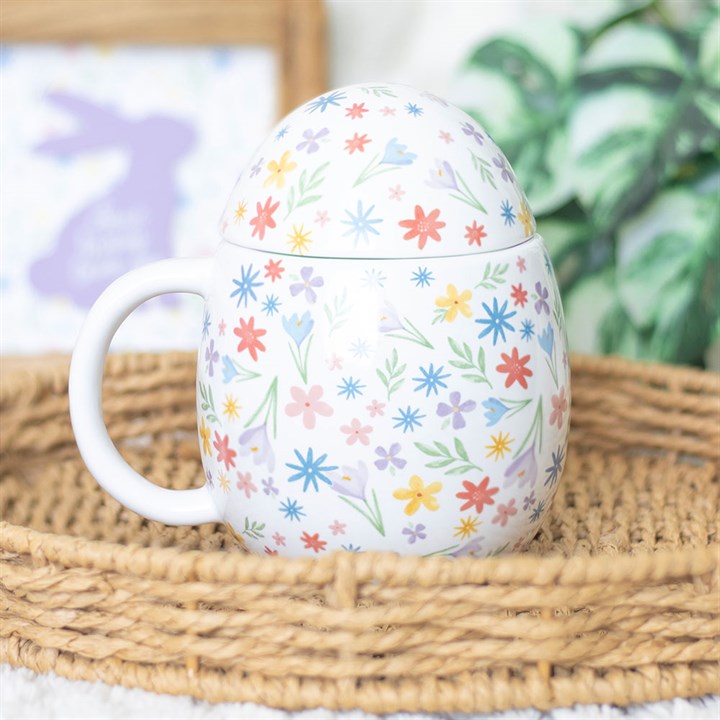 Spring Floral Print Egg Shaped Mug 1 Spring Floral Print Egg Shaped Mug