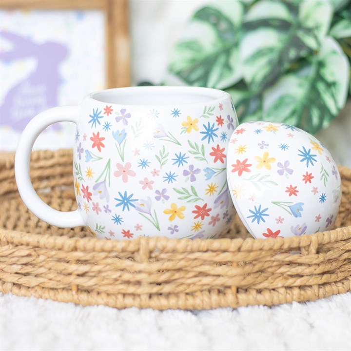 Spring Floral Print Egg Shaped Mug 2 BU 428251