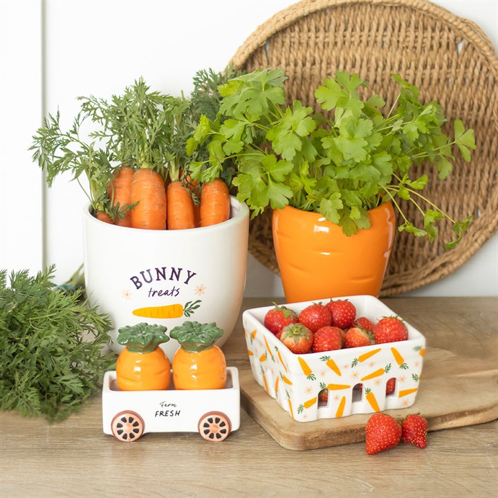 Carrot Patch Ceramic Berry Basket 4 CT 371253