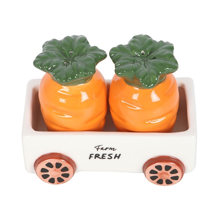 Carrot Salt and Pepper Shakers in Wagon 3 CT 372252