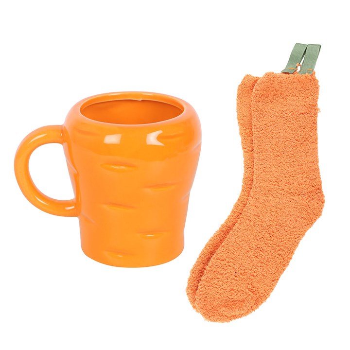 Carrot Shaped Mug and Socks Set 4 CT 373253