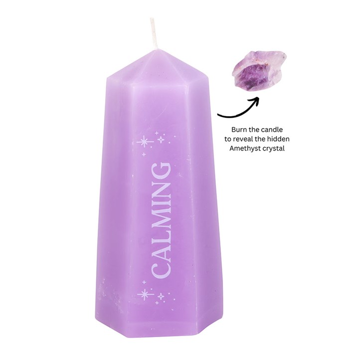 Calming Crystal Candle with Rough Amethyst 2 CW 919241