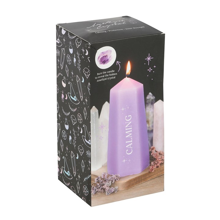 Calming Crystal Candle with Rough Amethyst 5 CW 919244