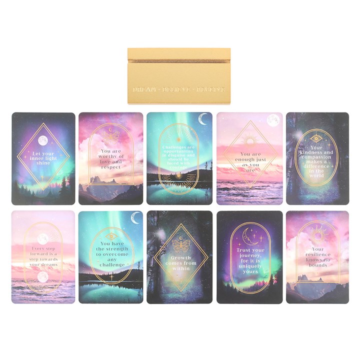 Ethereal Affirmation Cards with Wooden Stand 5 ER 461254