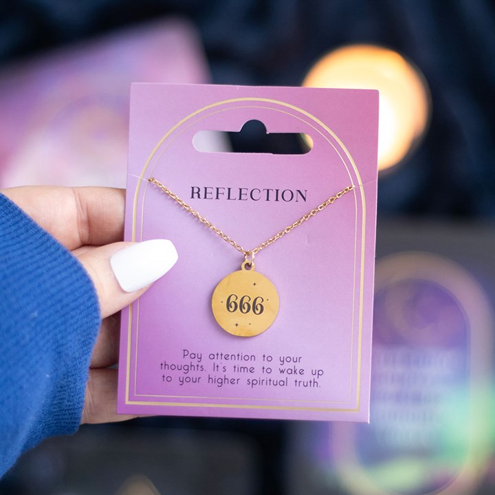 666 Angel Number Reflection Necklace 1 666 Angel Number Reflection Necklace