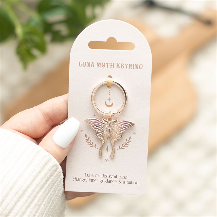 Light Luna Moth Keyring 1 Light Luna Moth Keyring