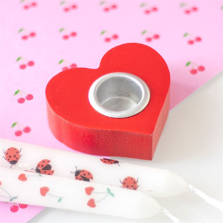 Red Heart Taper Candle Holder 1 Red Heart Taper Candle Holder