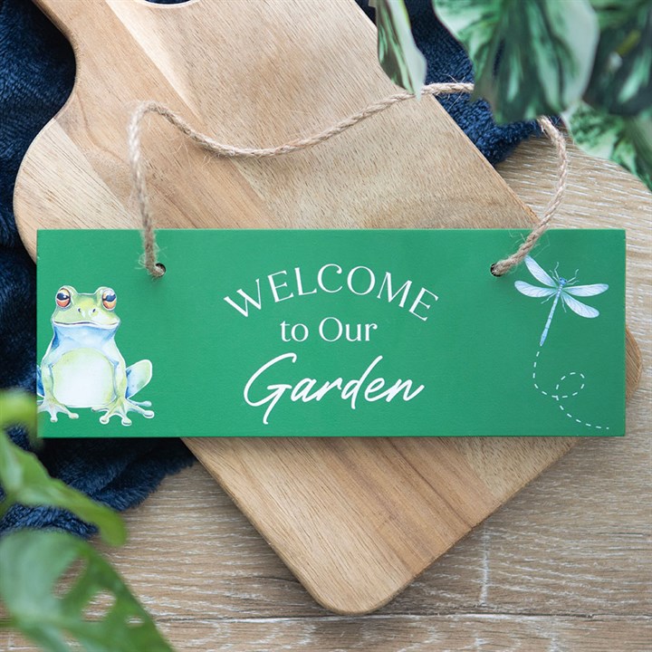Green Welcome to Our Garden Hanging Sign 1 Green Welcome to Our Garden Hanging Sign