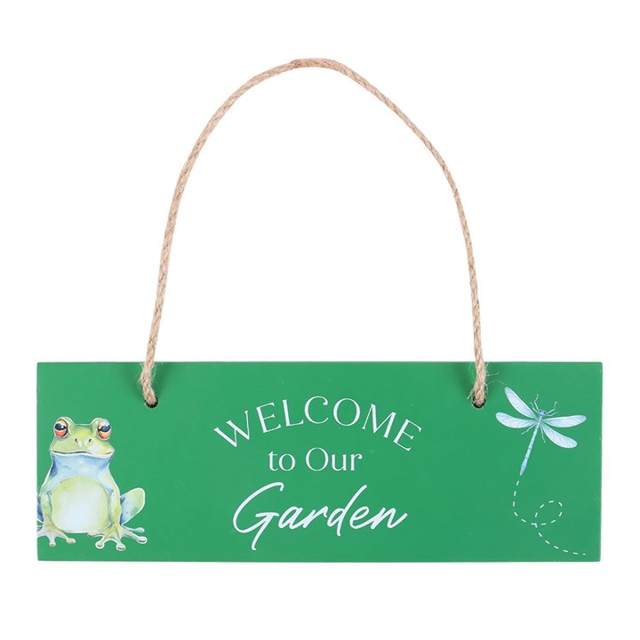 Green Welcome to Our Garden Hanging Sign 2 PO 598251