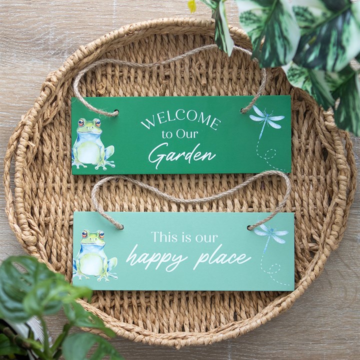 Green Welcome to Our Garden Hanging Sign 5 PO 598254