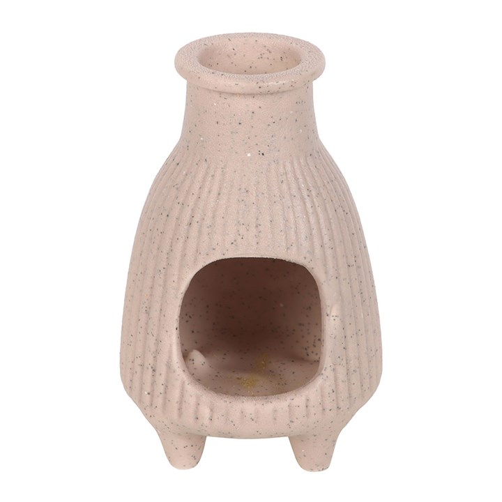 Greige Ribbed Palo Santo Burner 4 PS 022253