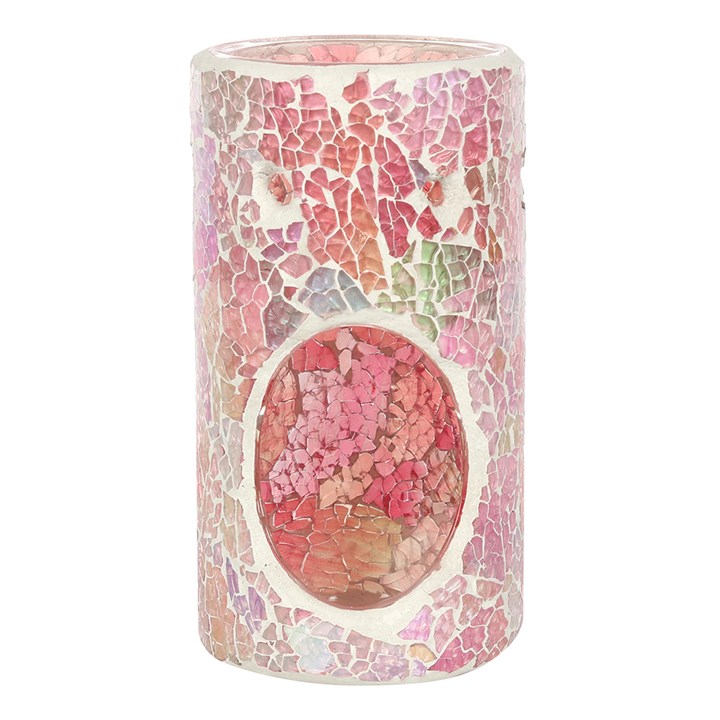 Pillar Pink Iridescent Crackle Oil Burner 1 Pillar Pink Iridescent Crackle Oil Burner