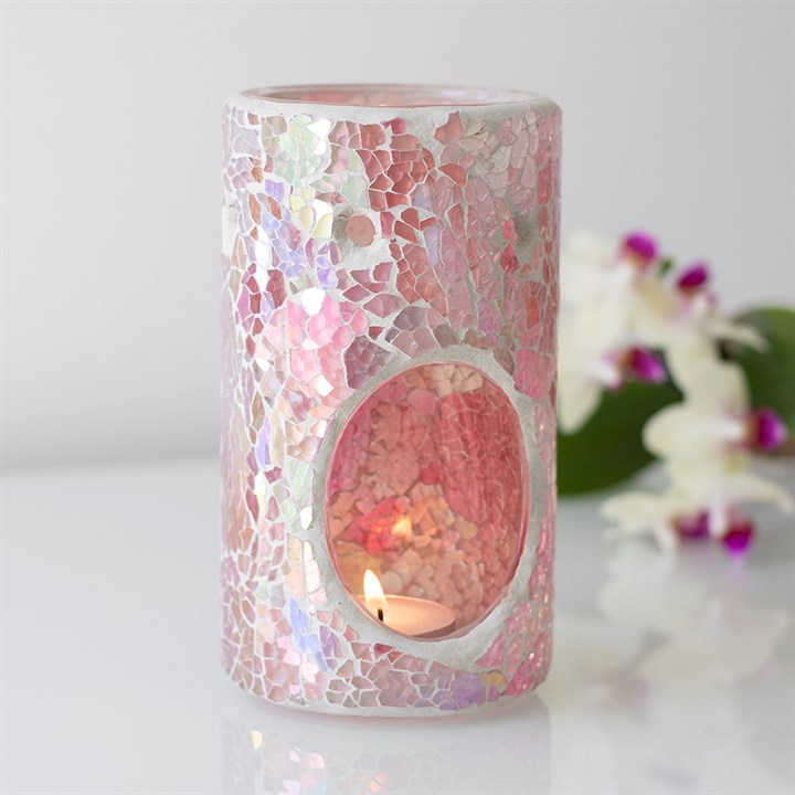 Pillar Pink Iridescent Crackle Oil Burner 4 S03720589 14