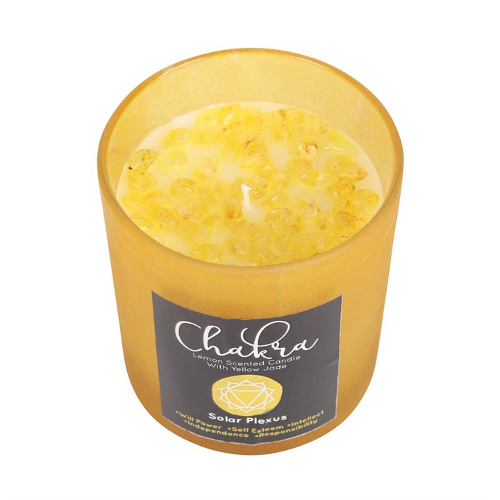 Solar Plexus Chakra Lemon Crystal Chip Candle 1 Solar Plexus Chakra Lemon Crystal Chip Candle