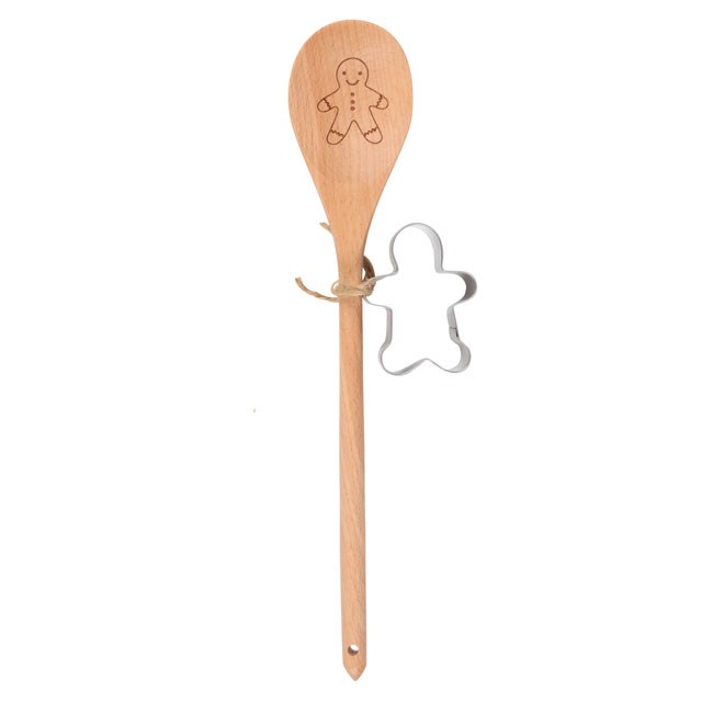 Gingerbread Wooden Spoon Baking Set 1 Gingerbread Wooden Spoon Baking Set