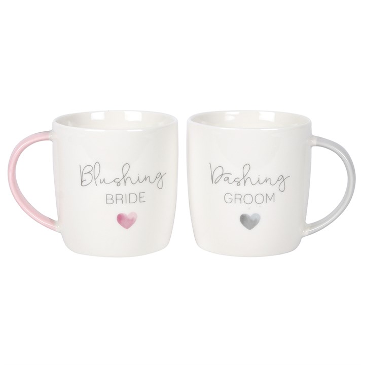Blushing Bride Dashing Groom Ceramic Mug Set 1 Blushing Bride Dashing Groom Ceramic Mug Set
