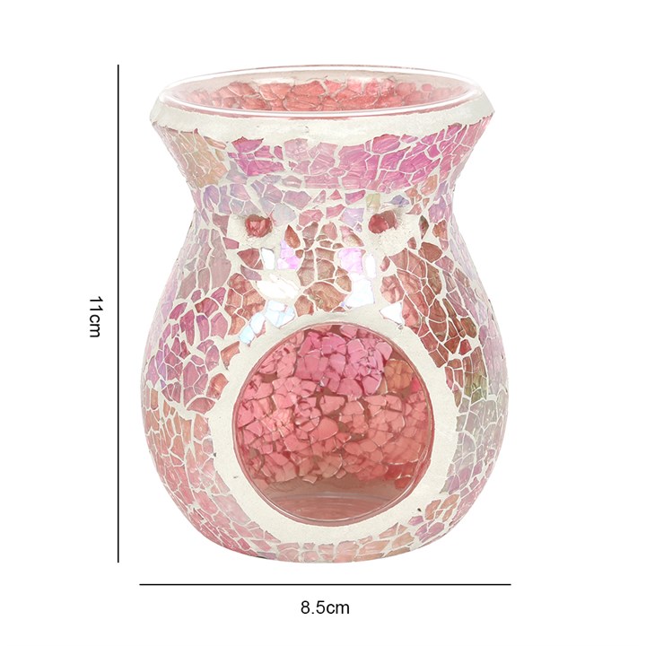 Small Pink Iridescent Crackle Oil Burner 3 S03721791 13
