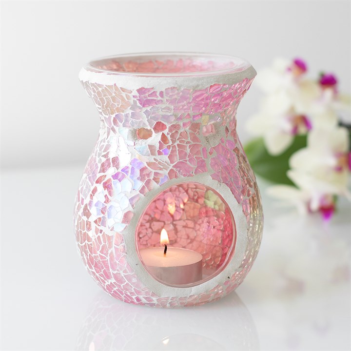 Small Pink Iridescent Crackle Oil Burner 4 S03721791 14
