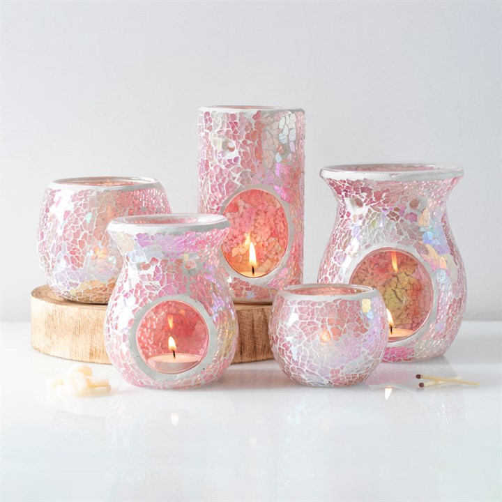 Small Pink Iridescent Crackle Oil Burner 5 S03721791 15