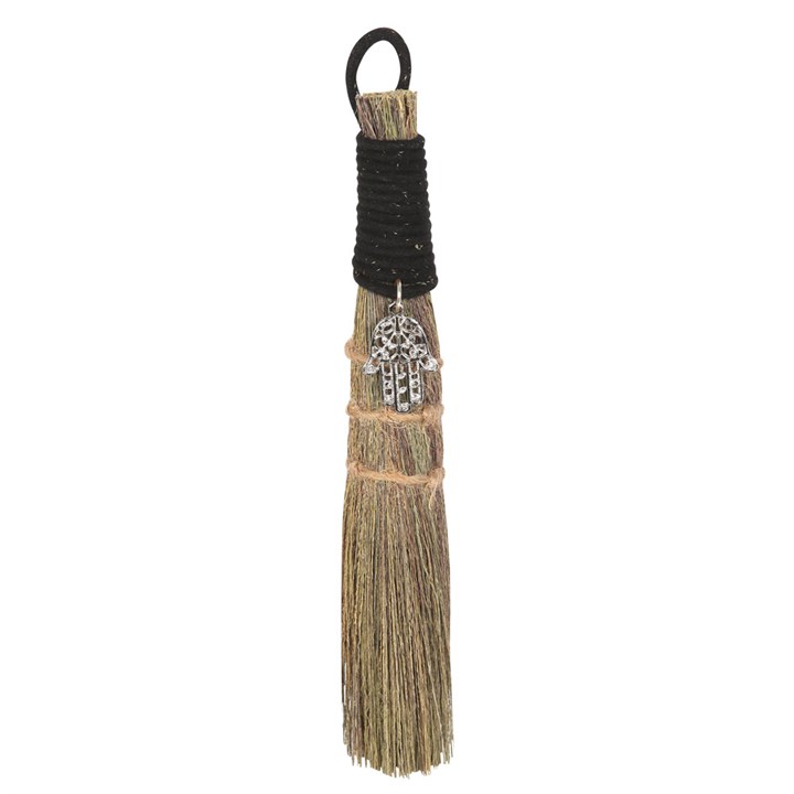 20cm Broom with Hamsa Hand Charm 1 20cm Broom with Hamsa Hand Charm