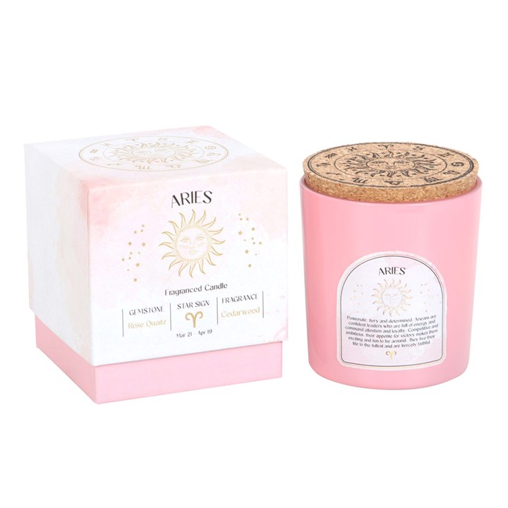 Aries Cedarwood Gemstone Zodiac Candle 1 Aries Cedarwood Gemstone Zodiac Candle
