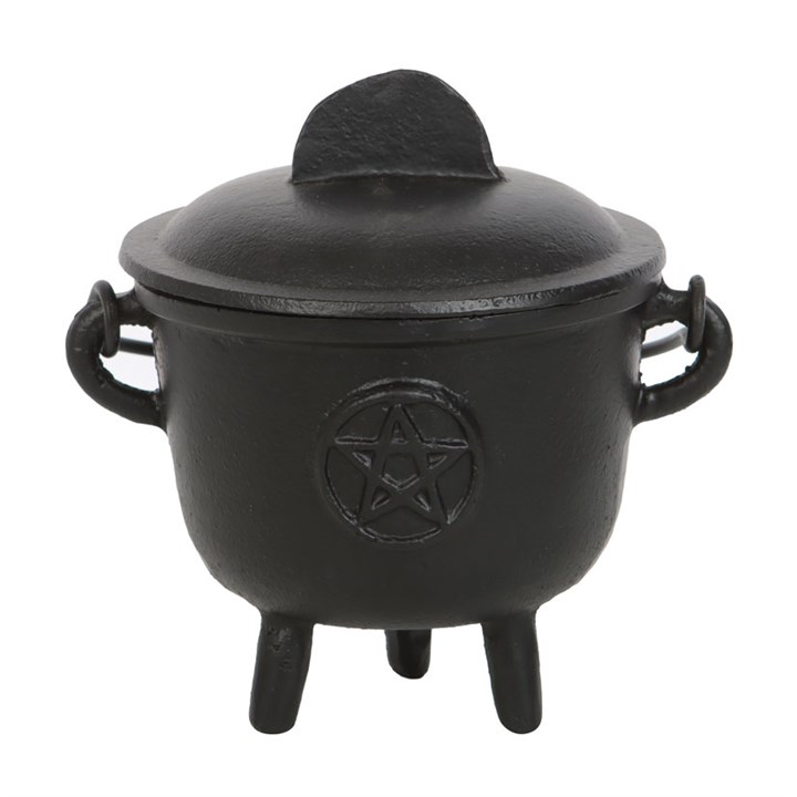 11cm Cast Iron Cauldron with Pentagram 1 11cm Cast Iron Cauldron with Pentagram