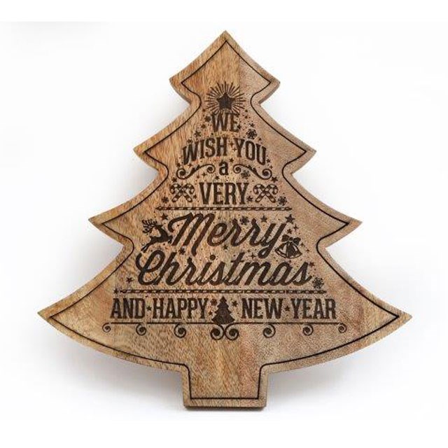 35cm Wooden Christmas Tree Wall Plaque 1 35cm Wooden Christmas Tree Wall Plaque