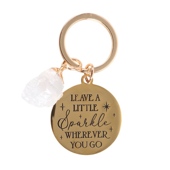 Leave a Little Sparkle Clear Quartz Crystal Keyring 3 S03723143 13