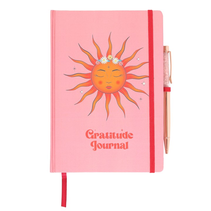 The Sun Gratitude Journal with Rose Quartz Pen 1 The Sun Gratitude Journal with Rose Quartz Pen