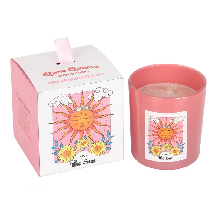 The Sun Rose Quartz Crystal Chip Candle 1 The Sun Rose Quartz Crystal Chip Candle