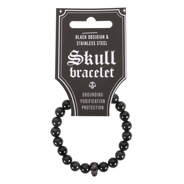 Black Obsidian Skull Bracelet 1 Black Obsidian Skull Bracelet