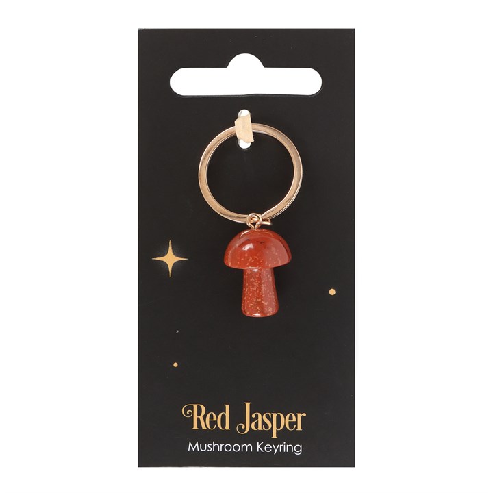 Red Jasper Crystal Mushroom Keyring 1 Red Jasper Crystal Mushroom Keyring