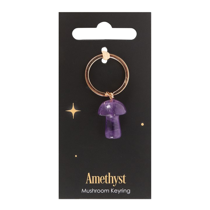 Amethyst Crystal Mushroom Keyring 1 Amethyst Crystal Mushroom Keyring
