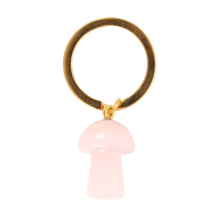 Rose Quartz Crystal Mushroom Keyring 3 S03723452 13