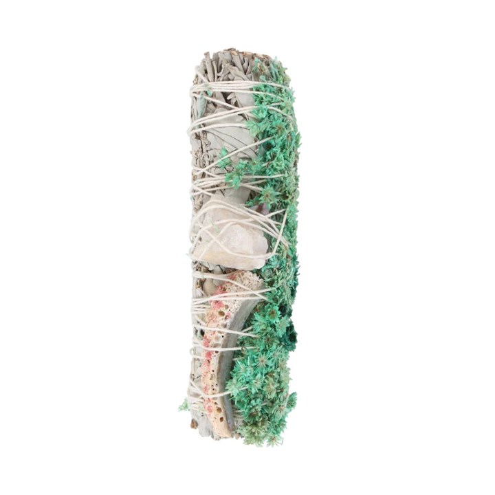 6in Ritual Wand Smudge Stick with White Sage, Abalone and Quartz 1 6in Ritual Wand Smudge Stick with White Sage, Abalone and Quartz