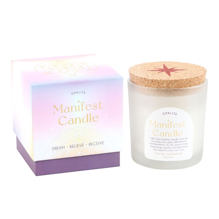 Opalite Lavender & Patchouli Manifestation Candle 1 Opalite Lavender & Patchouli Manifestation Candle
