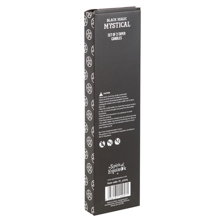 Set of 3 Black Magic Mystical Taper Candles 4 S03723527 14
