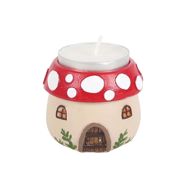Mushroom House Resin Tealight Holder 1 Mushroom House Resin Tealight Holder