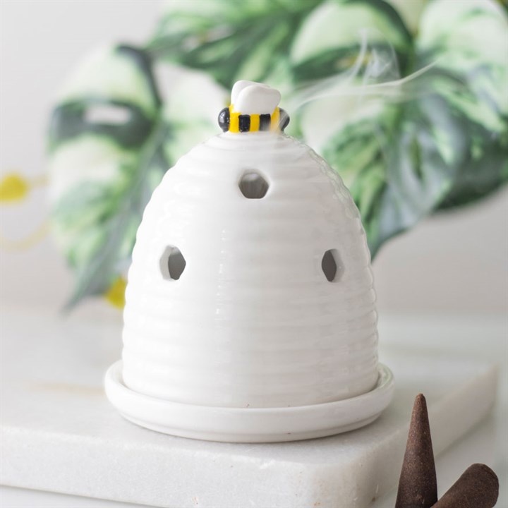 White Beehive Incense Cone Holder 5 S03723764 15