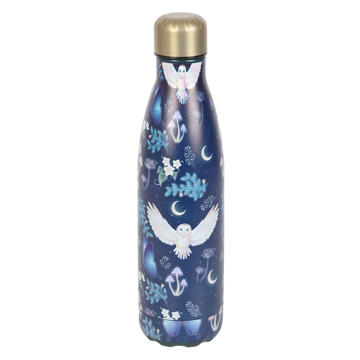 Night Flight Owl Print Metal Water Bottle 1 Night Flight Owl Print Metal Water Bottle