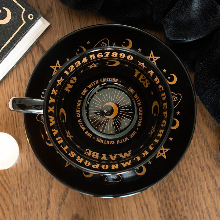 Black Talking Board Teacup and Saucer 2 SM 238251