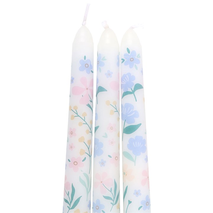 Set of 3 Ditsy Floral Taper Candles 5 SW 291254