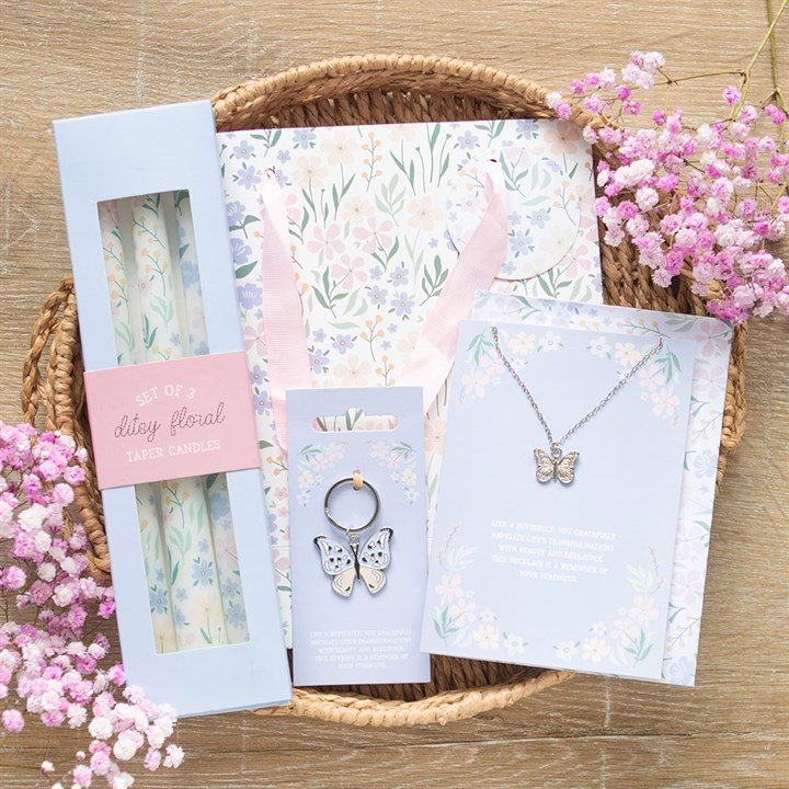 Set of 3 Ditsy Floral Taper Candles 6 SW 291255