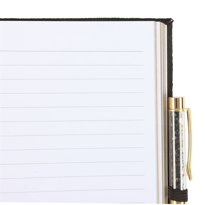 Book of Shadows Journal with Black Obsidian Crystal Pen 4 WA 303253