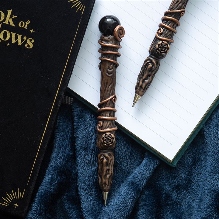 Protection Black Obsidian Crystal Wand Pen 1 Protection Black Obsidian Crystal Wand Pen