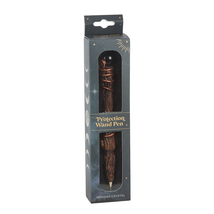 Protection Black Obsidian Crystal Wand Pen 2 WA 307251