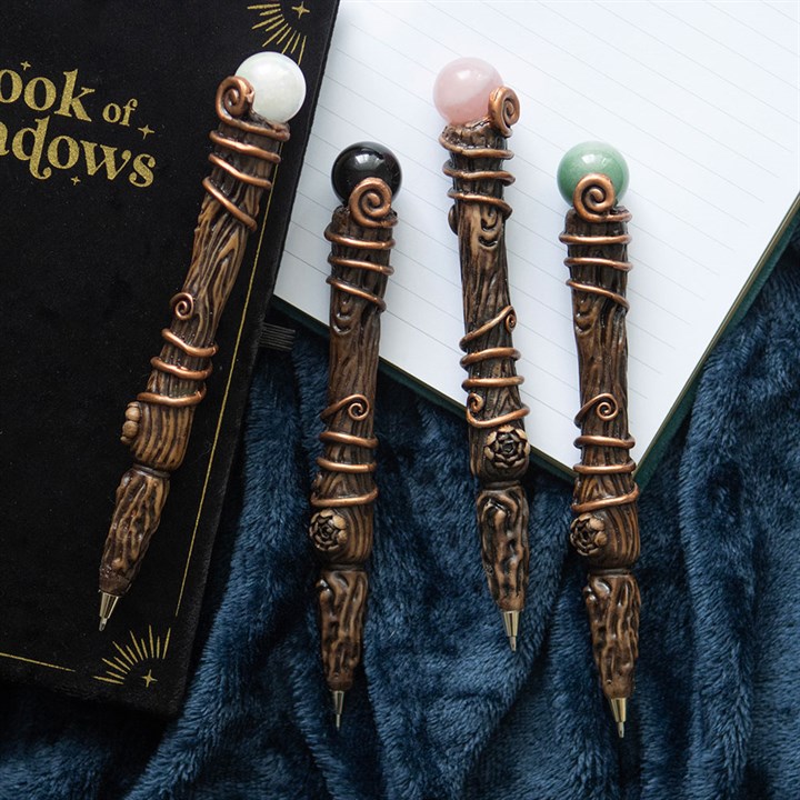Protection Black Obsidian Crystal Wand Pen 5 WA 307254